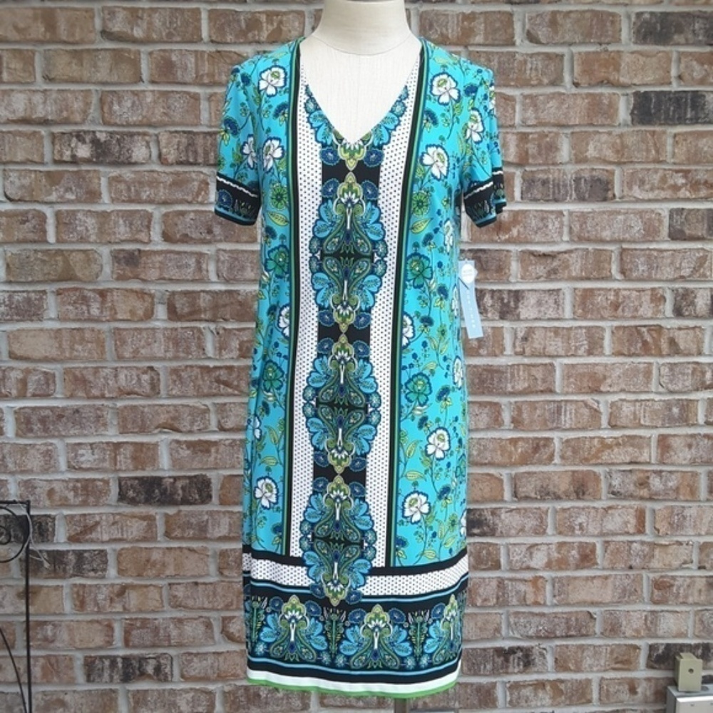NWT London Times Floral Short Sleeves Dress 6